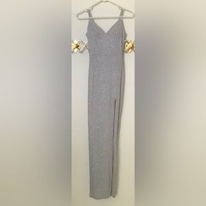 Silver glitter dress, great for prom